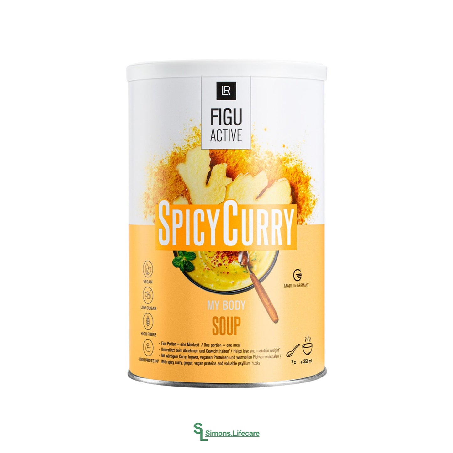 Jetzt wird’s spicy! Herzhaft-würziger Currygenuss mit einem Hauch Ingwer!
Die köstliche LR FIGUACTIVE Spicy Curry Suppe Jetzt bei Simons.Lifecare mit schneller Lieferung!