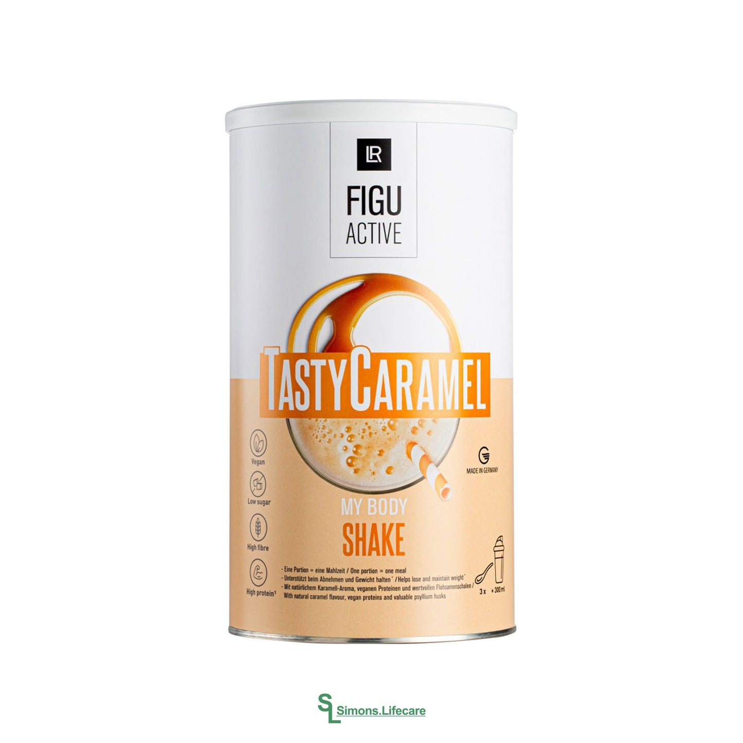 Erlebe köstliche Abwechslung – mit dem cremigen LR Figu Active Tasty Caramel Shake! Jetzt bei Simons.Lifecare mit schneller Lieferung!