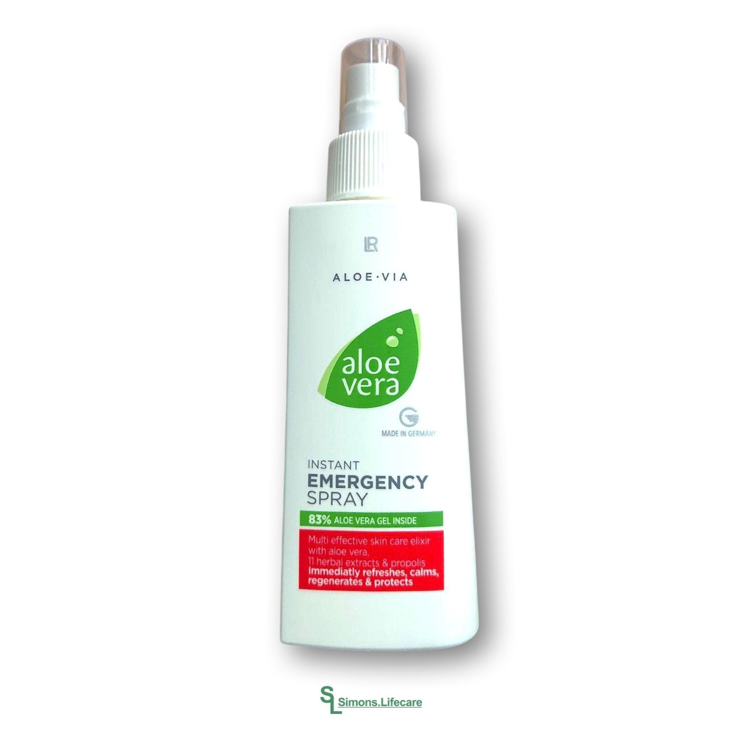 Ein Spezialist mit der Kraft der Aloe Vera - das LR Aloe Vera Emergency Spray Schnelles Notfallspray SOS Spray - 150ml perfekt für unterwegs! Jetzt bei Simons.Lifecare zum SONDERPREIS!