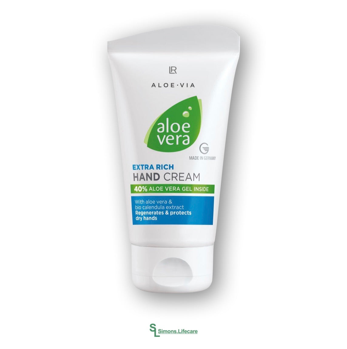 Reichhaltige Soforthilfe für trockene und strapazierte Hände. Intensive Pflege - mit der LR Aloe Vera Extra Rich Hand Cream Extra Reichhaltige Handcreme, 75ml. Jetzt bei Simons.Lifecare zum SONDERPREIS!