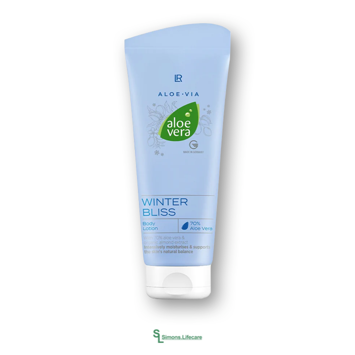 Perfekter Schutz für die kalten Monate – dank der LR Aloe Vera Winter Bliss Body Lotion Körperlotion limitierte Edition, 200ml. Jetzt bei Simons.Lifecare mit schneller Lieferung!