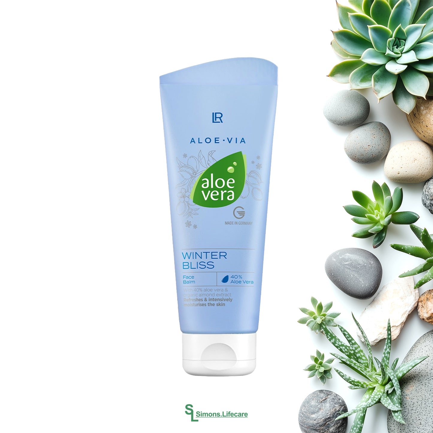 Perfekter Schutz für die kalten Monate – dank dem LR Aloe Vera Winter Bliss Face Balm Gesichtsbalsam limitierte Edition, 100ml. Jetzt bei Simons.Lifecare mit schneller Lieferung!