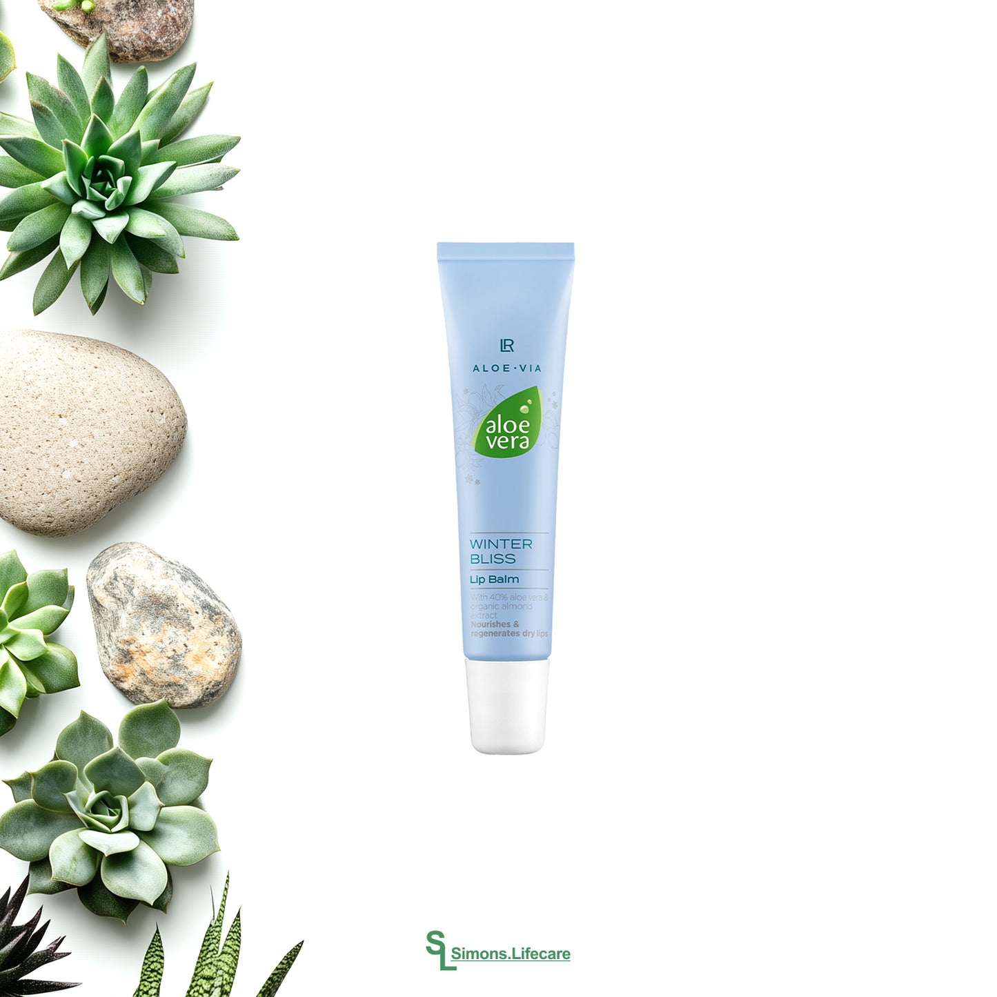 Keine spröden Lippen in den kalten Monaten – dank dem LR Aloe Vera Winter Bliss Lip Balm Lippenpflege limitierte Edition, 15ml. Jetzt bei Simons.Lifecare mit schneller Lieferung!