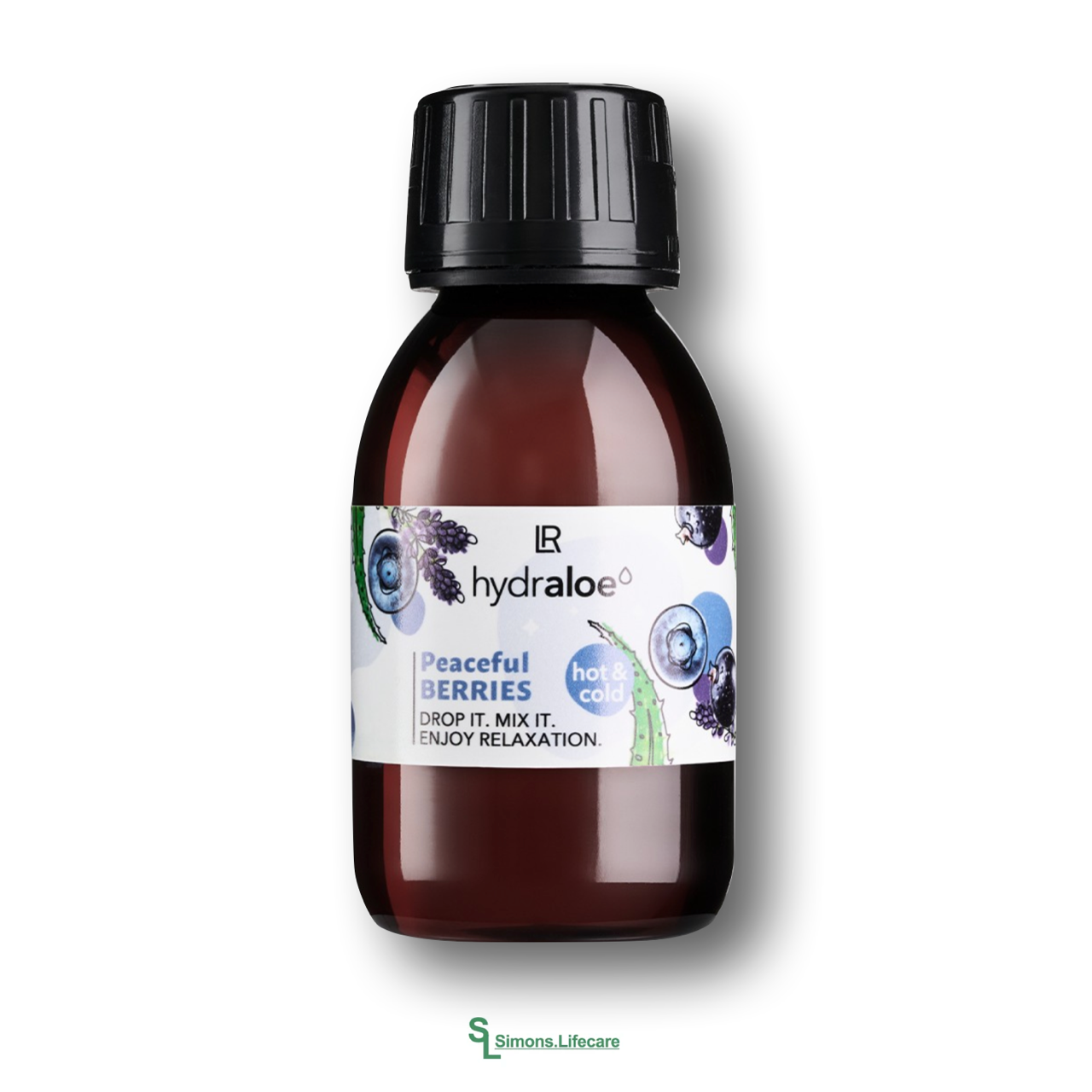 Drop it! Mix it! Und verwandle dein Wasser in ein wohliges Geschmackserlebnis – dank der LR Hydraloe Peaceful Berries Wasseressenz , 100ml.