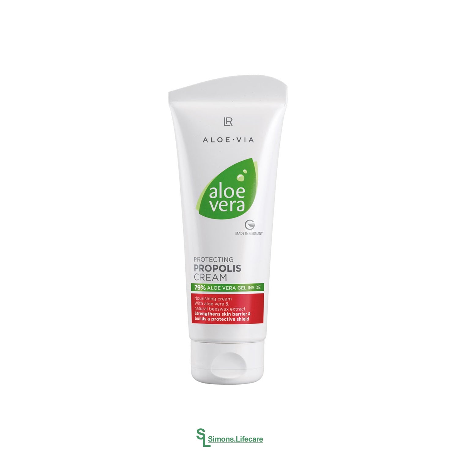 LR Aloe Vera Schützende Propolis Creme - reichhaltige, beruhigende Feuchtigkeitspflege für trockene und beanspruchte Haut. Jetzt bei Simons.Lifecare mit schneller Lieferung! 
