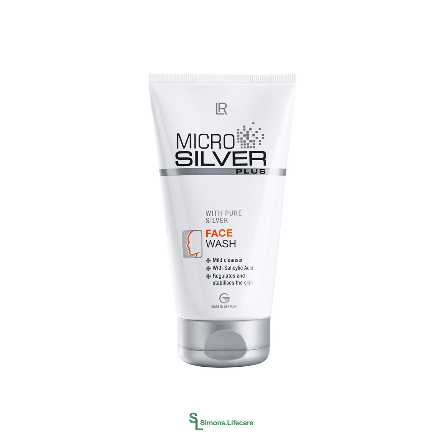 Reines Silber gegen Bakterien und Viren - die LR MICROSILVER PLUS Face Wash Waschcreme! Jetzt bei Simons.Lifecare mit schneller Lieferung! 
