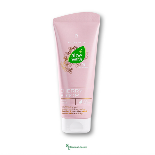 Die Körperlotion für seidig-glatte, geschmeidige und duftende Haut - gute Laune inklusive mit der LR Aloe Vera LIMITED Cherry Bloom Bodylotion, 200ml. Limitierte Sonderedition!