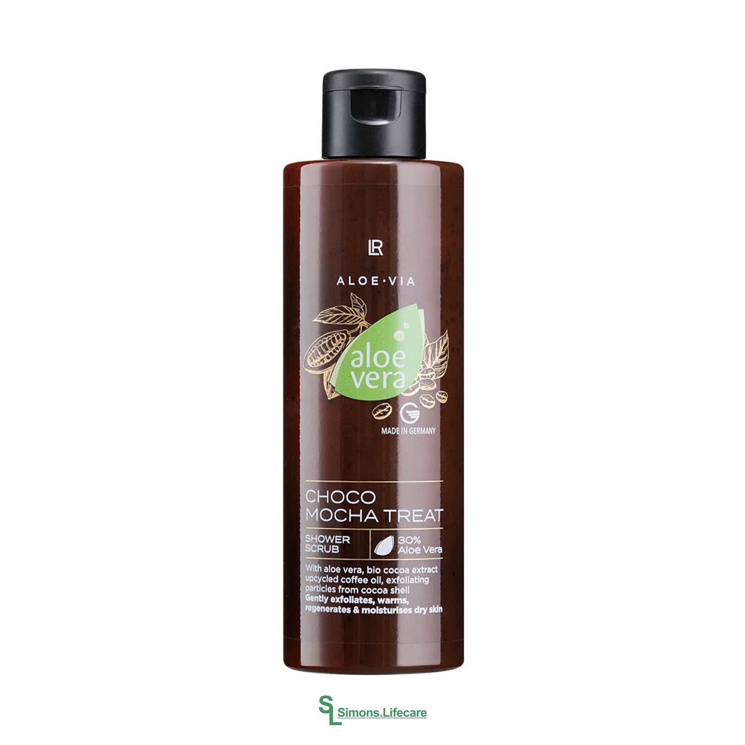 Wie vom Chocolatier... Zart schmelzende Schokolade trifft auf aromatisches Kaffeeöl in einer Melange, die die Sinne betört - das LR Aloe Vera CHOCO MOCHA TREAT Shower Scrub Cremiges Duschpeeling.