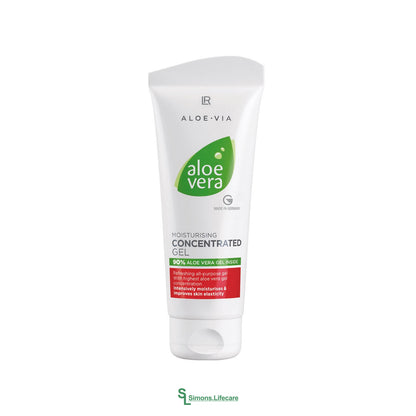 Das LR Aloe Vera Concentrated Gel Feuchtigkeitsspendende Gelkonzentrat mit 90% reinem Aloe Vera Blattgel kühlt und versorgt die Haut mit wohltuender Feuchtigkeit.Jetzt bei Simons.Lifecare mit schneller Lieferung! 
