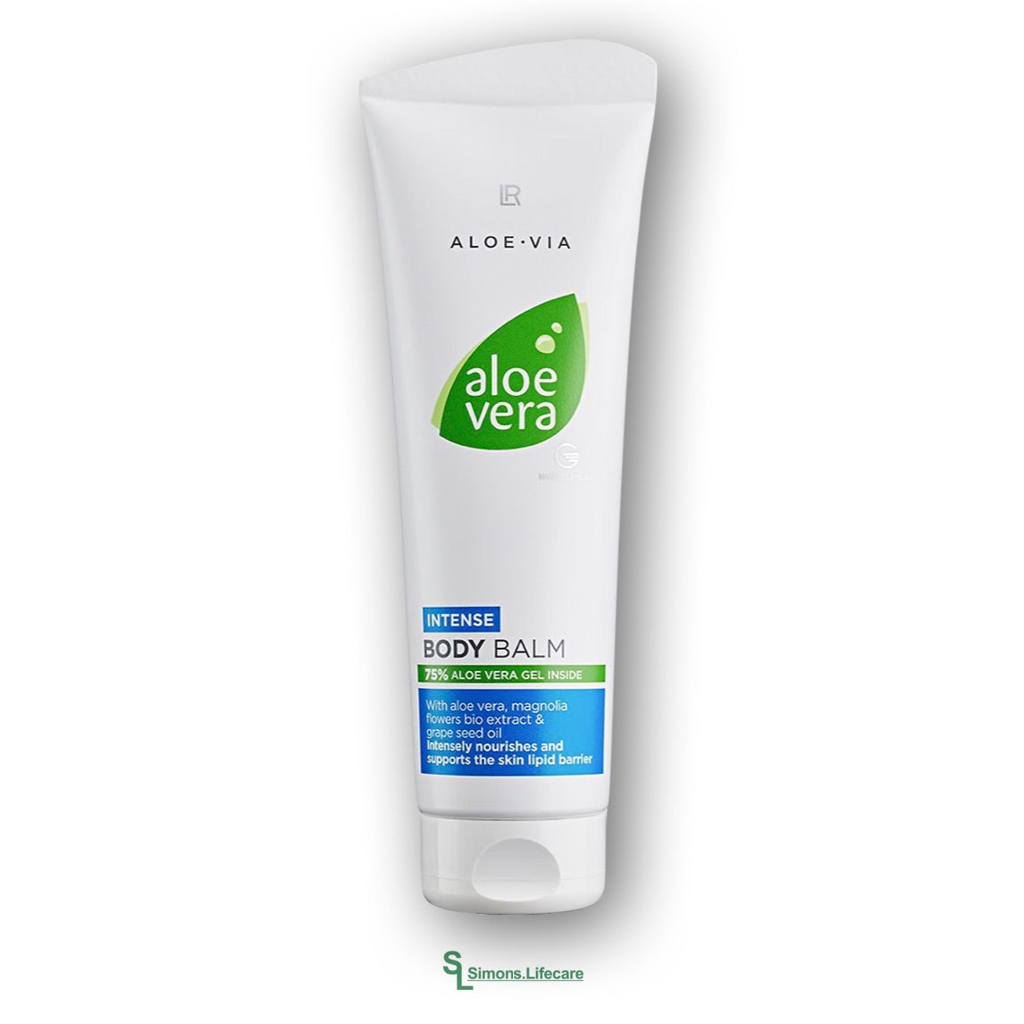 Reichhaltige Körperpflege mit Aloe Vera, Magnolie und Traubenkernöl. 75% Aloe Vera für samtweiche Haut. Intensive Feuchtigkeitspflege für die ganze Familie - mit dem LR Aloe Vera Intense Body Balm Extra Reichhaltiger Körperbalsam in der 250ml XXL-Tube! Jetzt bei Simons.Lifecare zum SONDERPREIS!