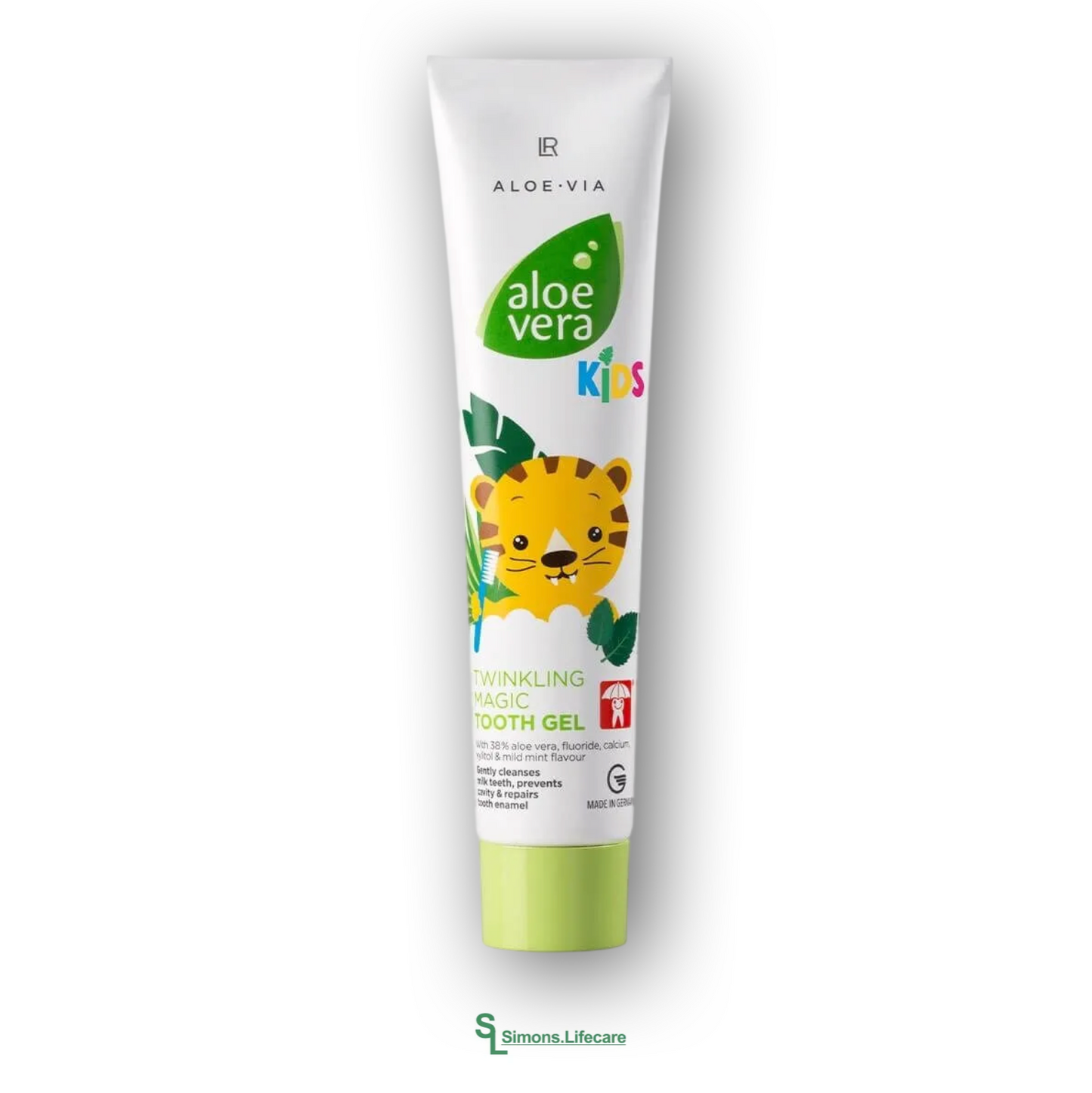 Sanfte Zahnpflege für Milchzähne mit Glitzer-Gel. Für starke Milchzähne und mehr Spaß beim Putzen - das LR Aloe Vera Kids Twinkling Magic Tooth Gel Glitzerndes Zahngel, 50ml. Jetzt bei Simons.Lifecare zum SONDERPREIS!