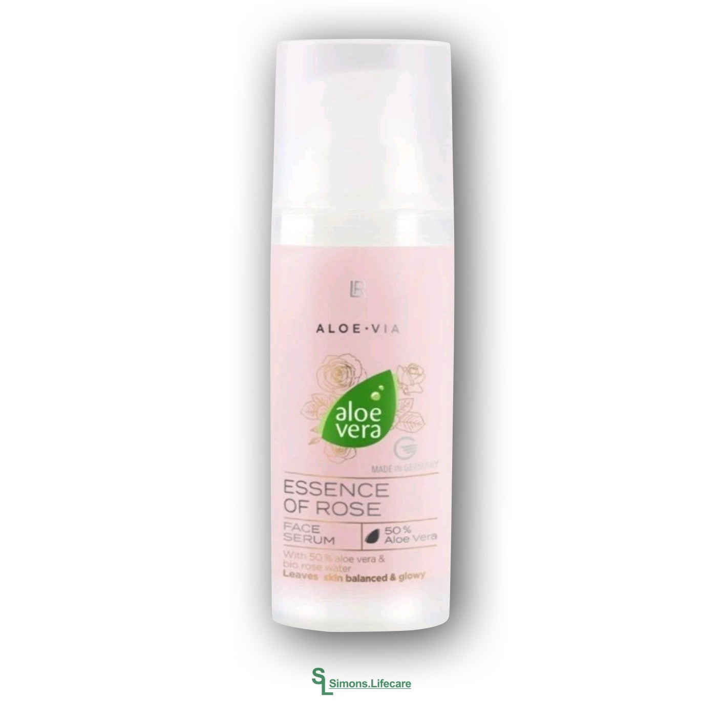 Glow, Feuchtigkeit und Pflege in einem Serum. Ein Hauch Rose für deinen täglichen Glow - mit dem LR Aloe Vera LIMITED Essence of Rose Face Serum Gesichtsserum, 50ml. Jetzt bei Simons.Lifecare zum SONDERPREIS!