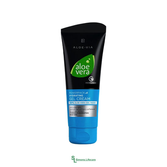 Extra-Power für attraktive Männerhaut - die LR Aloe Vera POWERPACK Hydrating Gel Cream for men feuchtigkeitsspendende Gelcreme für Männer! Jetzt bei Simons.Lifecare mit schneller Lieferung! 
