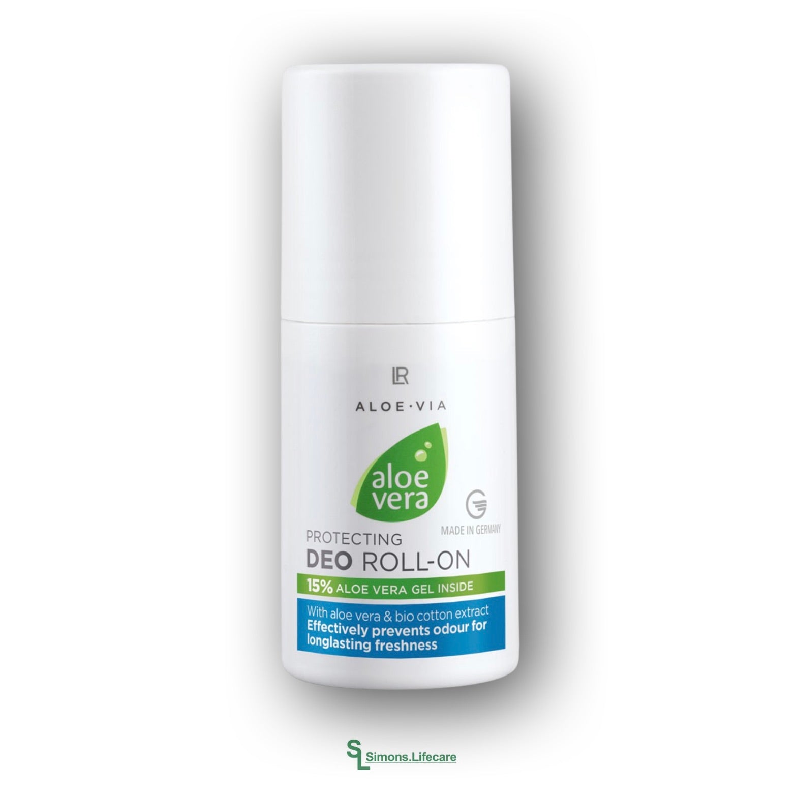Lang anhaltende Frische mit Aloe Vera und Bio-Baumwoll-Extrakt. Sanfter Deo-Schutz für jeden Tag - mit dem LR Aloe Vera Protecting Deo Roll-On Schützender Deo Roller, 50ml. Jetzt bei Simons.Lifecare zum SONDERPREIS!