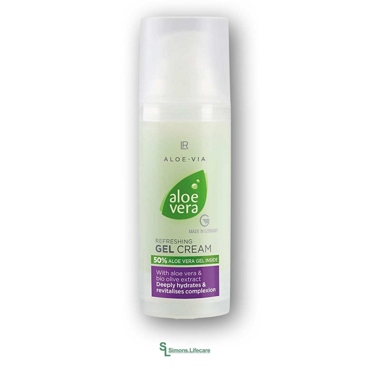 Leicht, erfrischend und schnell einziehend. Der tägliche Frischekick für deine Haut - die LR Aloe Vera Refreshing Gel Cream Erfrischende Gel Creme, 50ml. Jetzt bei Simons.Lifecare zum SONDERPREIS!