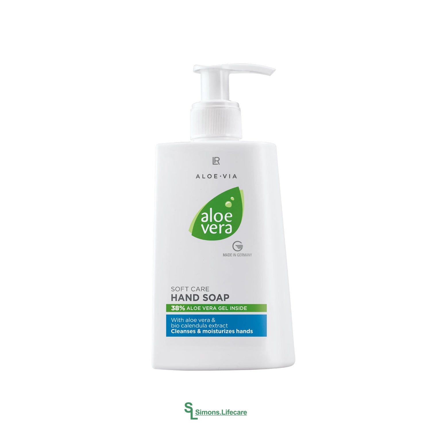 Milde Cremeseife für deine Hände - die LR Aloe Vera Sanft Reinigende Handseife im praktischen Pumpspender. Jetzt bei Simons.Lifecare mit schneller Lieferung! 
