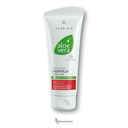 LR Aloe Vera Schützende Propolis Creme in der ALTEN REZEPTUR, 100ml - reichhaltige, beruhigende Feuchtigkeitspflege für trockene und beanspruchte Haut. Jetzt bei Simons.Lifecare zum SONDERPREIS!
