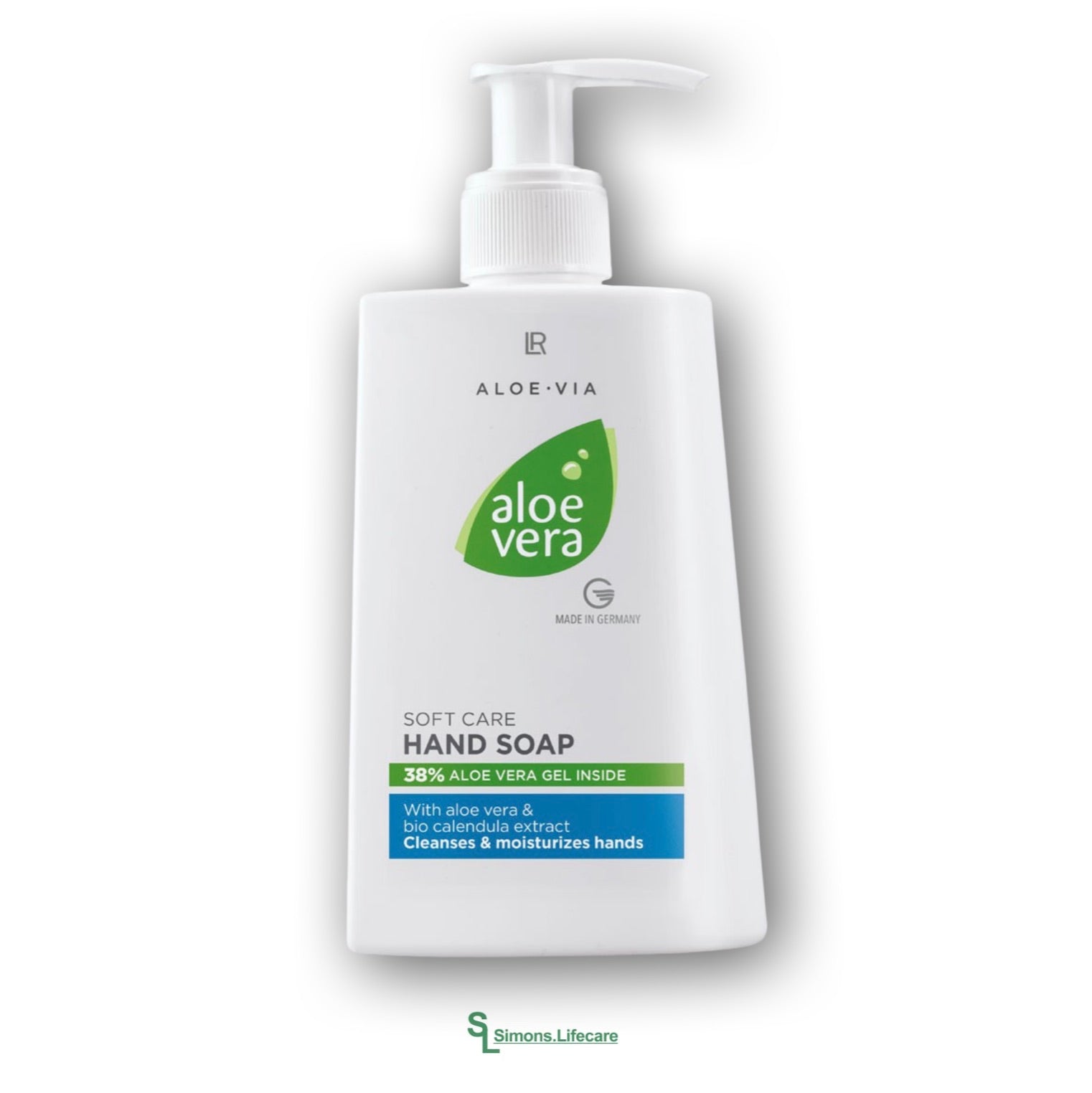Milde Cremeseife für deine Hände - die LR Aloe Vera Soft Care Hand Soap Sanft Reinigende Handseife im praktischen Pumpspender, 250ml. Jetzt bei Simons.Lifecare mit schneller Lieferung!