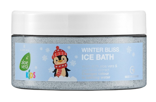 Badespaß für jedes Kind – dank dem LR Aloe Vera Winter Bliss Ice Bath Badesalz für Kinder limitierte Edition, 250g.