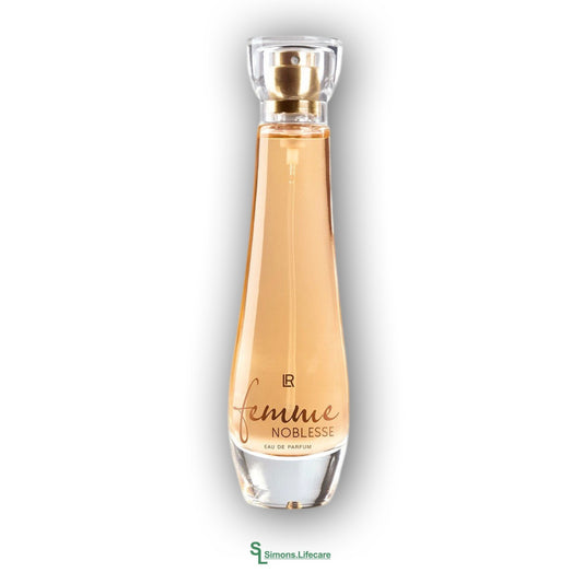 Zeitlose Eleganz in einer harmonischen Duftkomposition. Harmonisches Eau de Parfum mit floralen und warmen Duftnoten - das LR Femme Noblesse Eau de Parfum für Frauen, 50ml. Jetzt bei Simons.Lifecare zum SONDERPREIS!