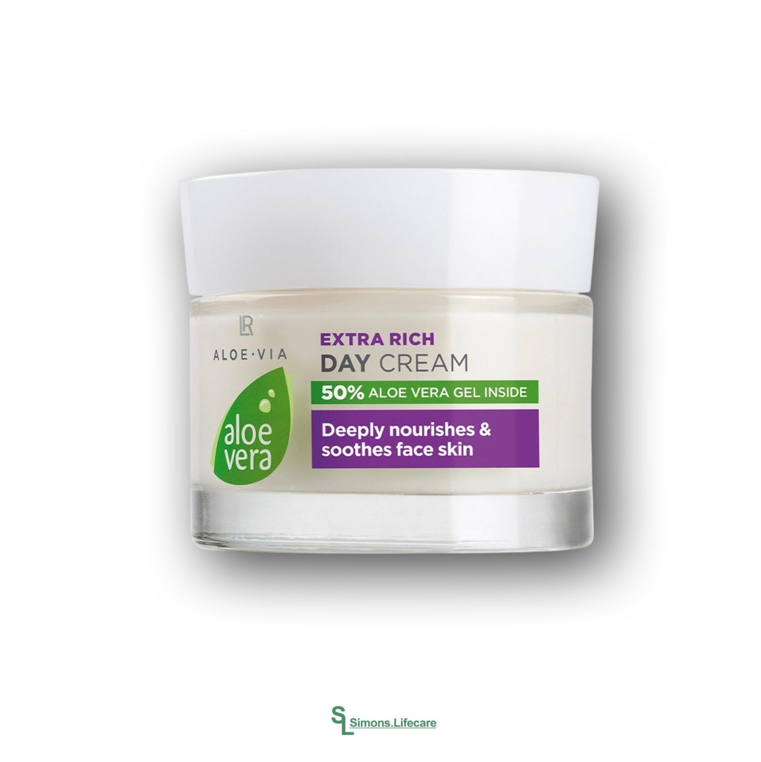 Reichhaltige Gesichtspflege für ein glattes und gepflegtes Hautgefühl. Intensive Tagespflege für trockene und anspruchsvolle Haut - mit der LR LIMITED Aloe Vera Extra Rich Day Cream Extra Reichhaltige Tagescreme ALTE REZEPTUR, 50ml. Jetzt bei Simons.Lifecare zum SONDERPREIS!