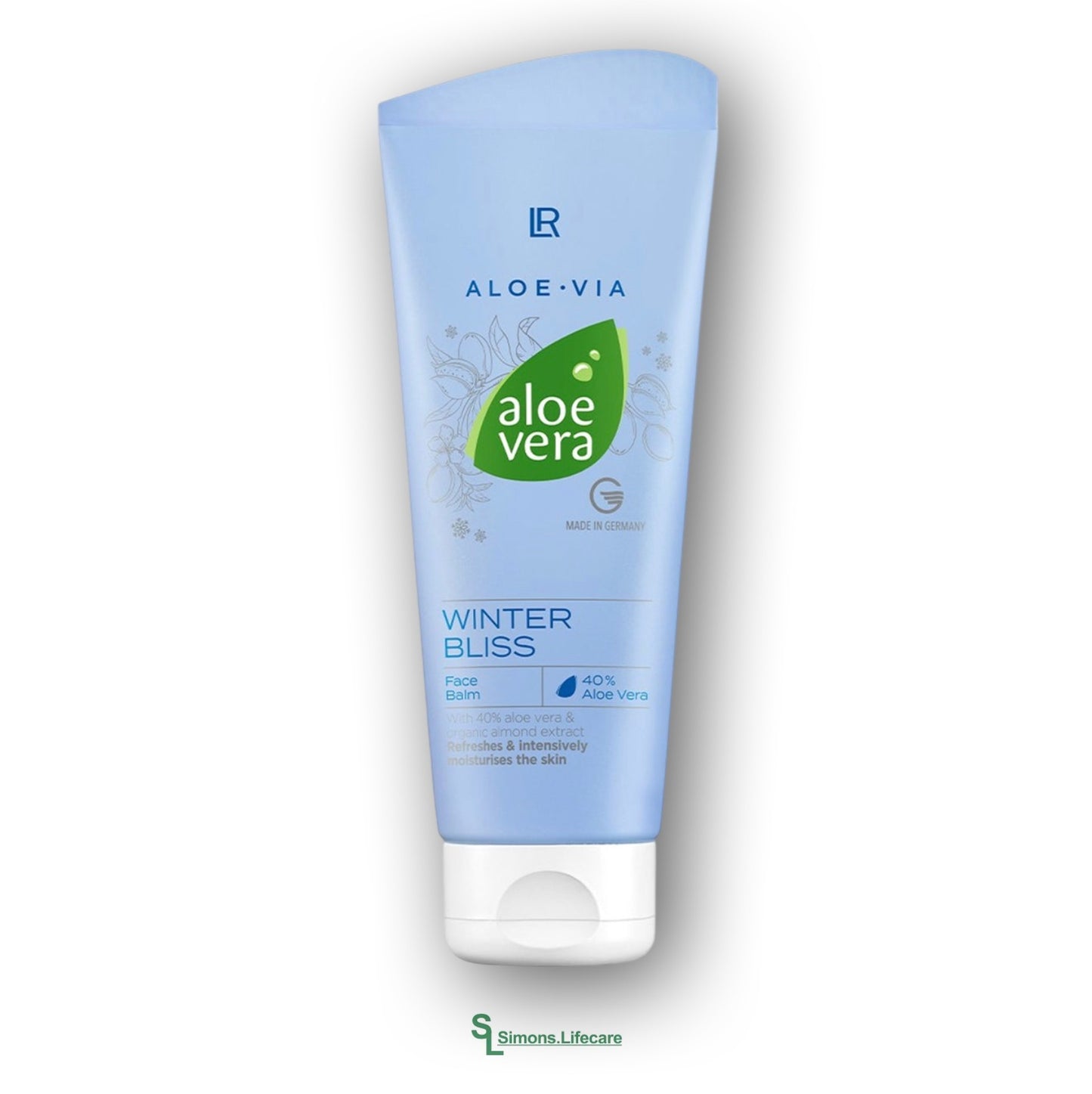 Intensive Gesichtspflege mit 40% Aloe Vera und Bio-Mandel-Extrakt. Pflege für ein geschmeidiges Hautgefühl - mit dem LR LIMITED Aloe Vera Winter Bliss Face Balm Gesichtsbalsam, 100ml. Jetzt bei Simons.Lifecare zum SONDERPREIS!