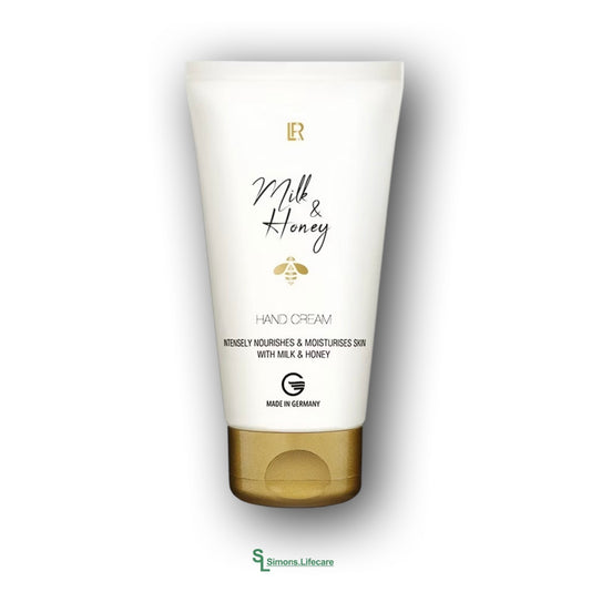 Mit frischem, süßlichem Duft der beliebten Milk & Honey Pflegelinie. Verwöhnende Pflege für deine Hände - mit der LR LIMITED Milk & Honey Hand Cream Handcreme, in der 75ml-Tube. Jetzt bei Simons.Lifecare zum SONDERPREIS!