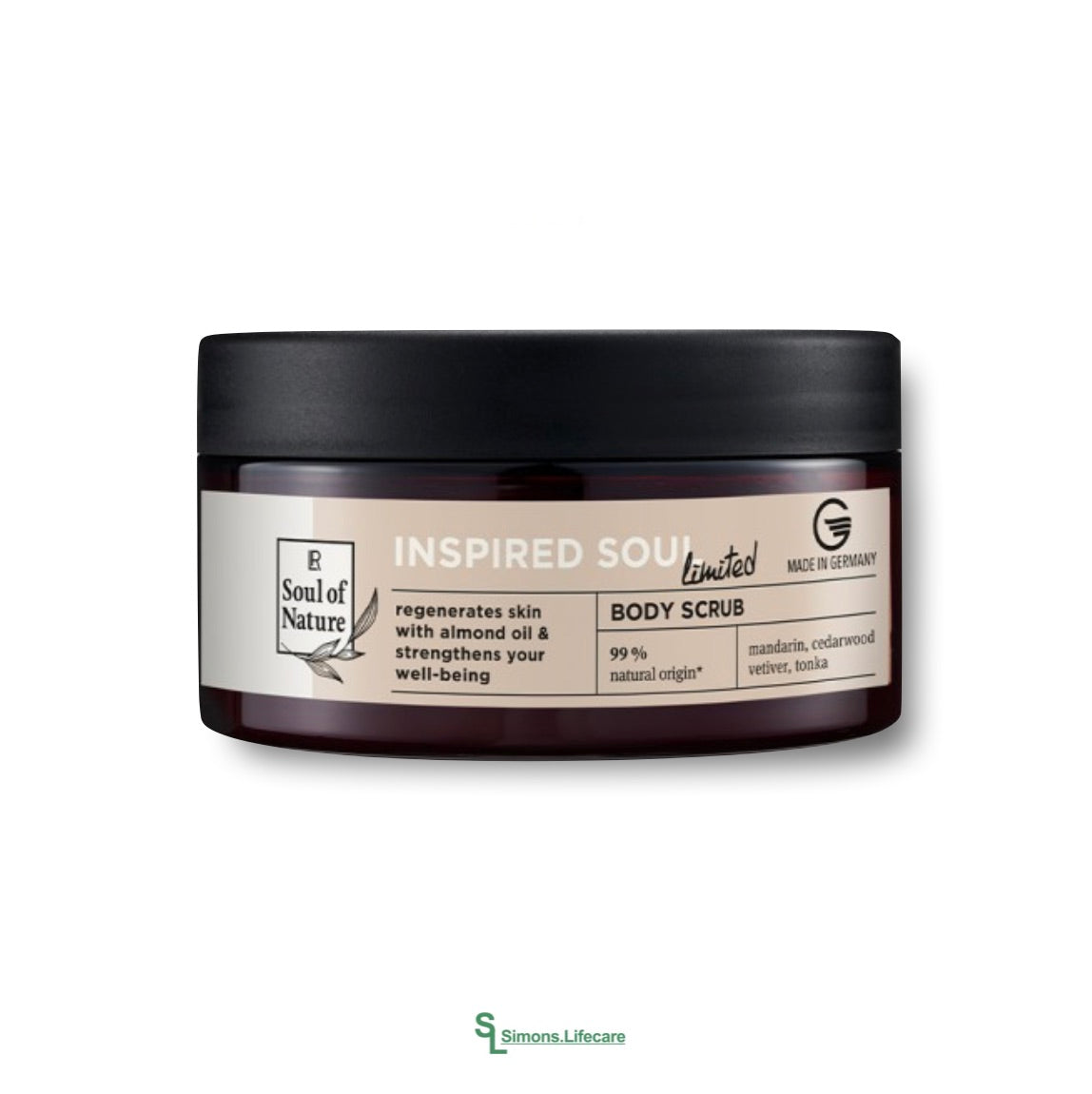 Dein Wellness-Ritual für Zuhause. Glatte Haut und entspannender Duft. Peeling, Pflege und Wohlfühlmoment in einem Schritt - mit dem LR LIMITED Soul of Nature Inspired Soul Body Scrub Körperpeeling, 300ml. Jetzt bei Simons.Lifecare zum SONDERPREIS!
