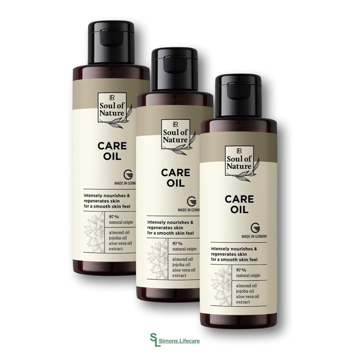 Die perfekte Basis für dein duftendes Körperpflege- und Massageöl - das LR Soul of Nature Care Oil Pflegeöl Massageöl Körperpflegeöl im 3er-Set zum SONDERPREIS wegen MHD 02.01.2024!!! Jetzt bei Simons.Lifecare mit schneller Lieferung!