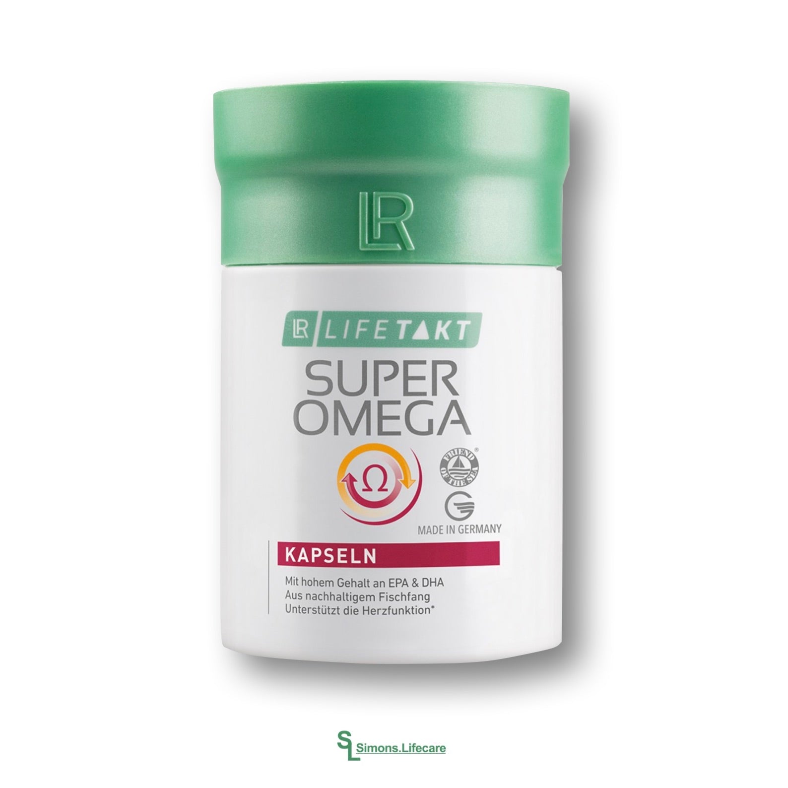 Dein täglicher Beitrag zur Unterstützung deiner Herzgesundheit sowie zur Förderung deiner Gehirnfunktion und Zellgesundheit - mit den LR Super Omega Kapseln, 100g. Jetzt bei Simons.Lifecare mit schneller Lieferung!