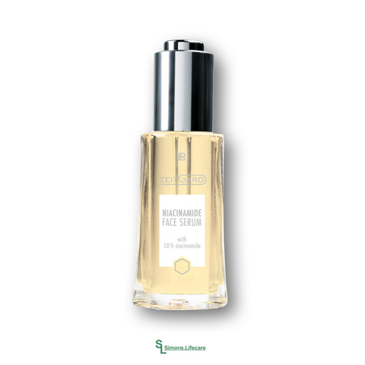 Verleiht deiner Haut eine gesunde Ausstrahlung mit ebenmäßigem Teint - das LR ZEITGARD Niacinamide Face Serum Gesichtsserum, 50ml. Jetzt bei Simons.Lifecare mit schneller Lieferung und zum Sonderpreis!