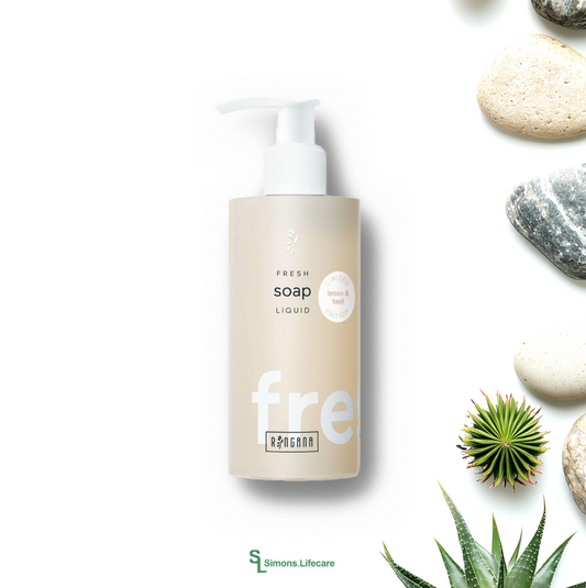 Die pH-hautfreundliche Flüssigseife reinigt mild, rückfettend und pflegend - die RINGANA FRESH soap liquid lemon & basil LIMITED EDITION Seife flüssig Zitrone & Basilikum!