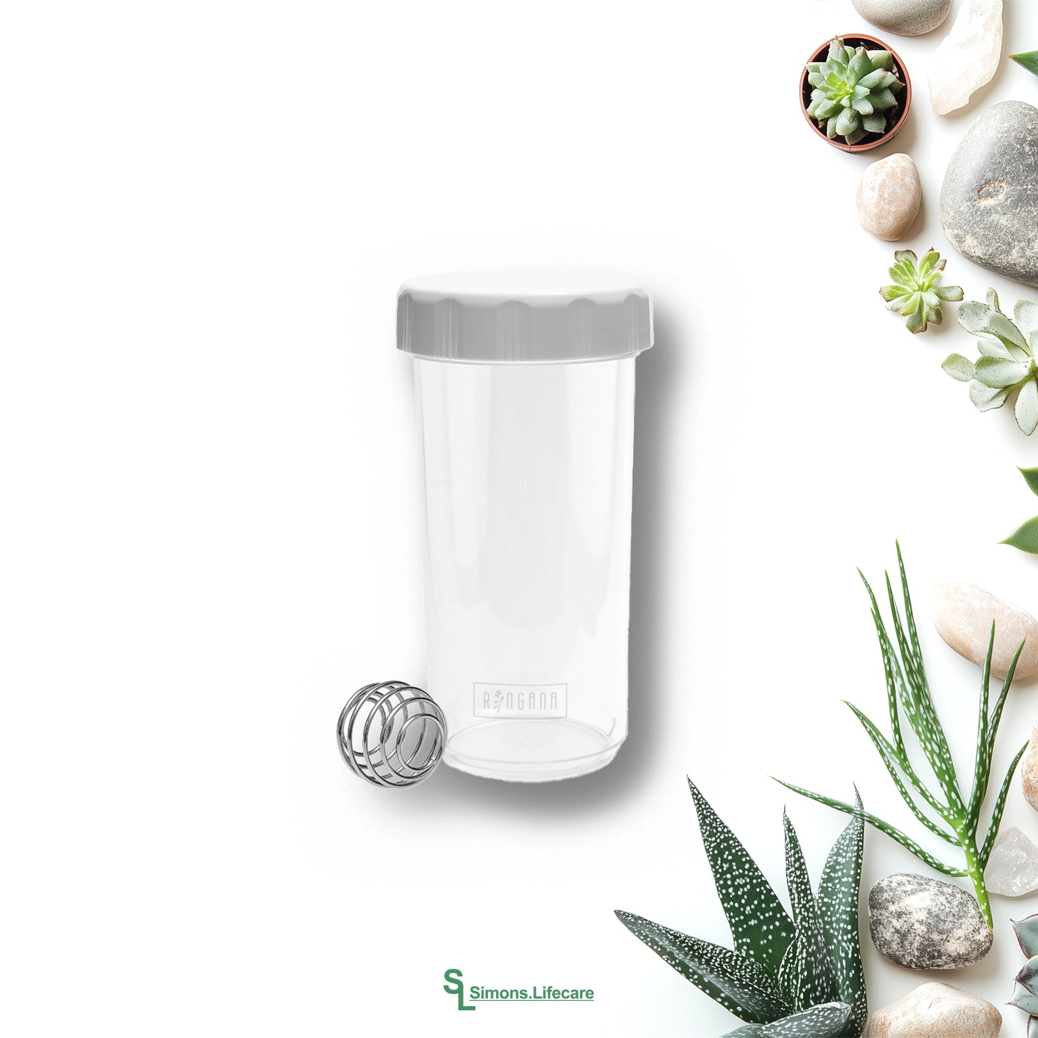 Ideal für Unterwegs und zu Hause – der RINGANA Shaker und Shaker Ball, 300ml Fassungsvermögen. Jetzt bei Simons.Lifecare mit schneller Lieferung! 
