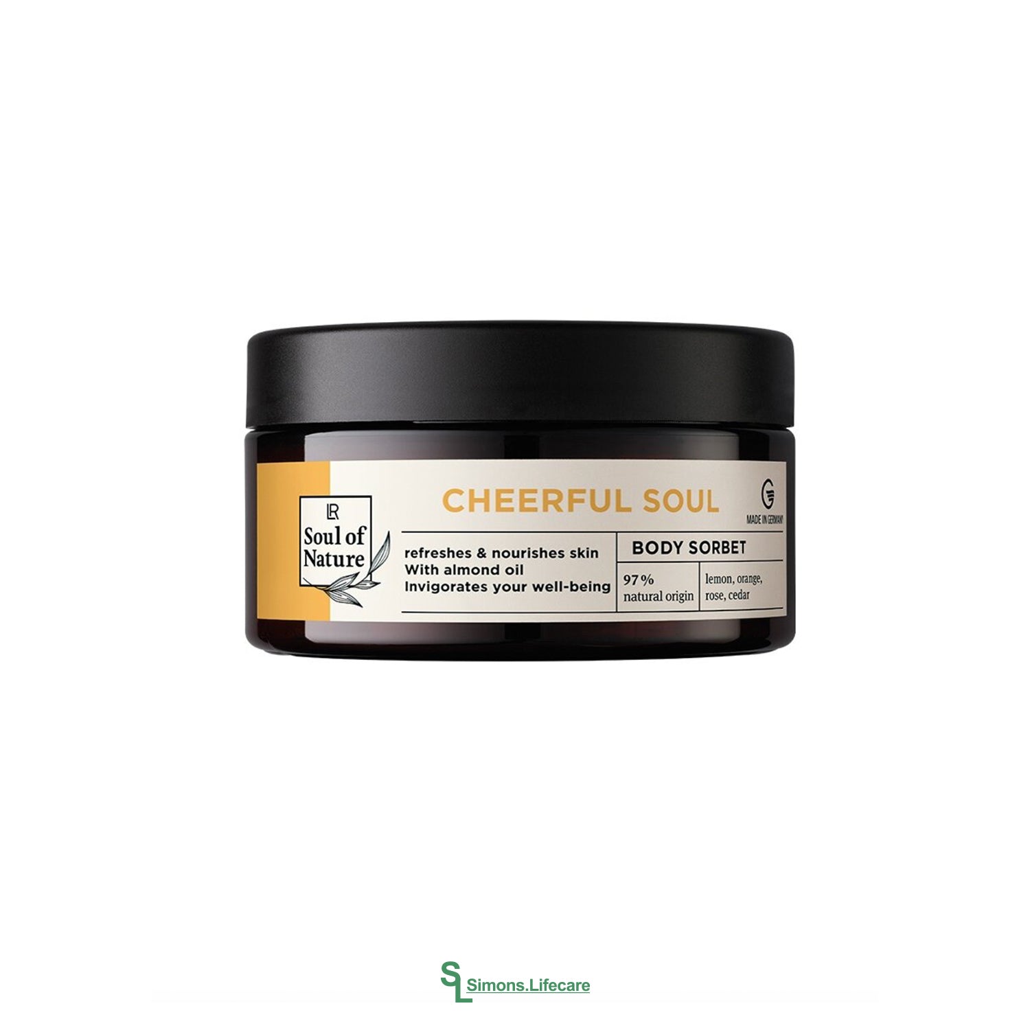 LR Soul of Nature Cheerful Soul Body Sorbet. Ein leichtes Body Sorbet für ein belebendes Duft- und Pflegeerlebnis! Jetzt bei Simons.Lifecare mit schneller Lieferung